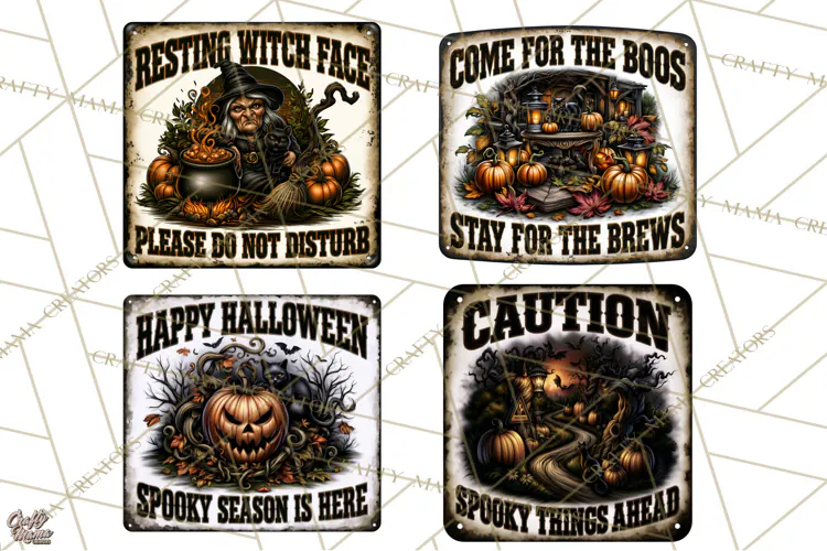 Halloween Metal Signs PNG Clipart | Spooky Season Quotes