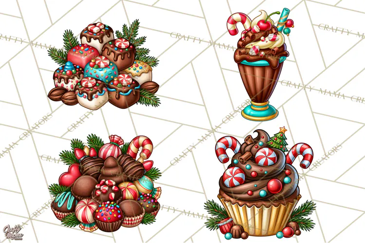 Cocoa Christmas Clipart, Chocolate Coffee Holiday PNG