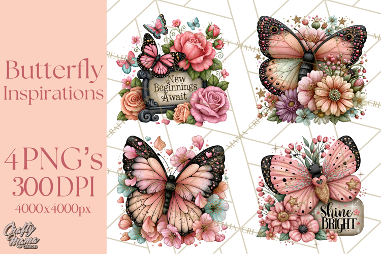 Inspirational Butterfly Sign Clipart PNG