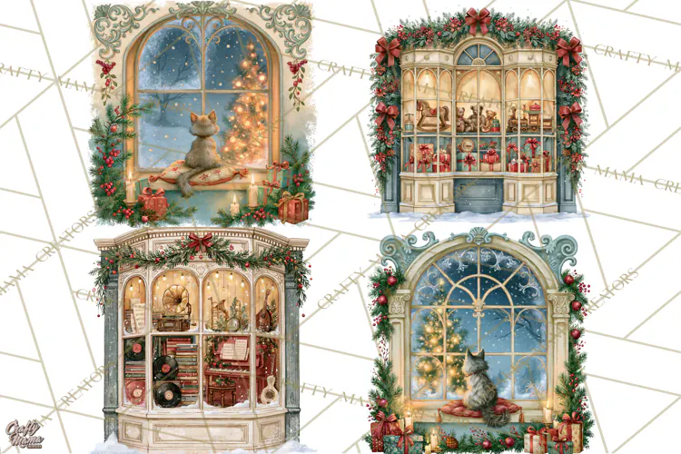 Christmas Through The Window PNG Clipart