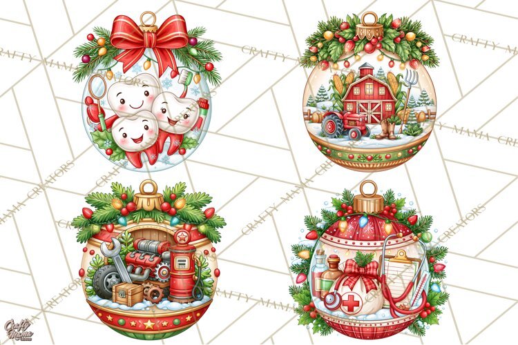 Sports Occupation Christmas Ornaments PNG Clipart example image 1