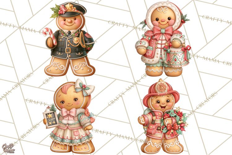 Gingerbread People Clipart, Gingerbread People example image 1