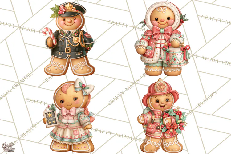 Gingerbread People Clipart, Gingerbread People