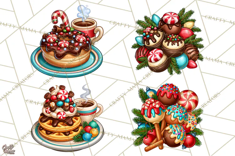 Cocoa Christmas Clipart, Chocolate Coffee Holiday PNG