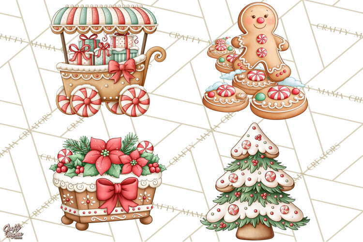Downtown Gingerbread Town Accessories Clipart PNG example image 1
