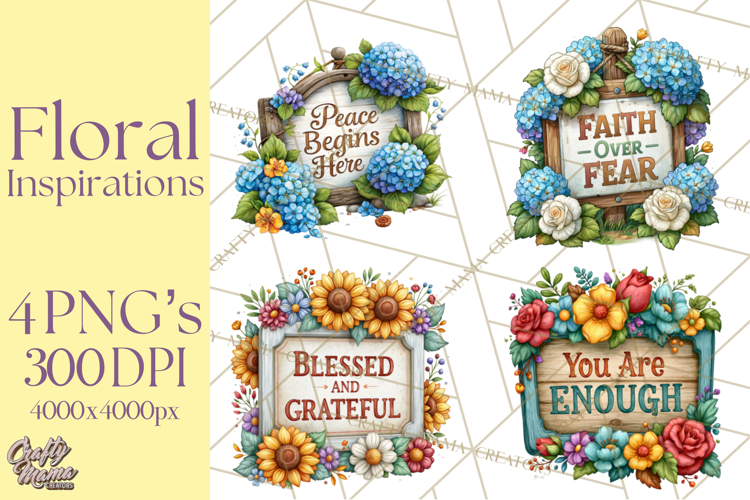 Heartfelt Inspirational Floral PNG Clipart