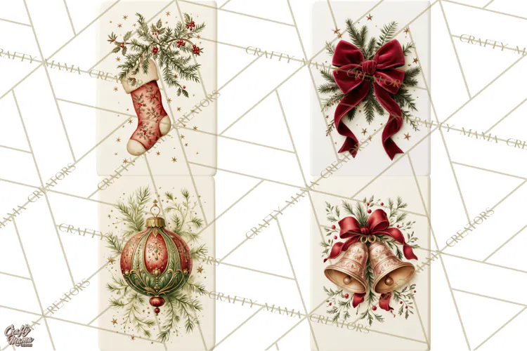 Christmas Mahjong Clipart, Holiday Mahjong Tiles PNG