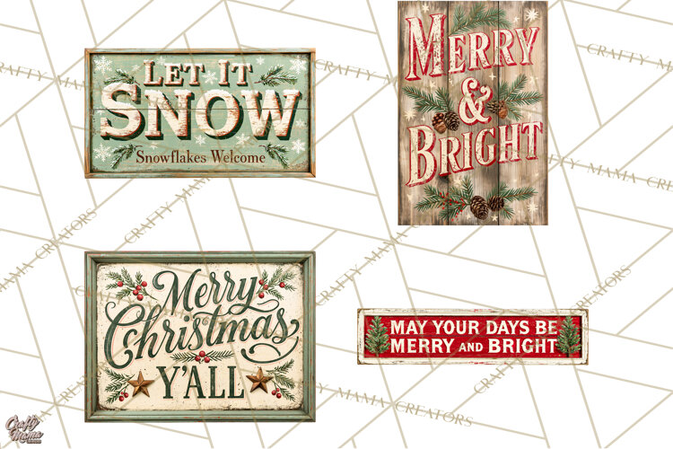 Farmhouse Christmas Signs PNG example image 1