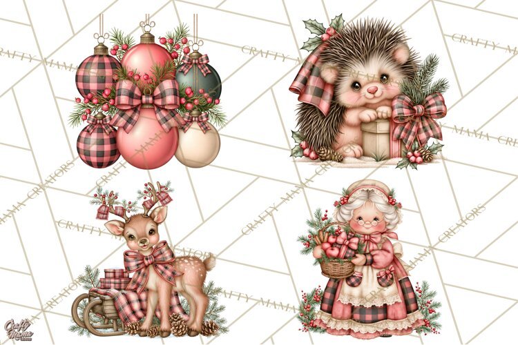 Buffalo Plaid Christmas PNG Clipart example image 1
