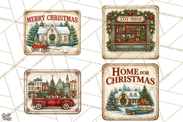Vintage Mid Century Christmas Signs | Holiday Quotes