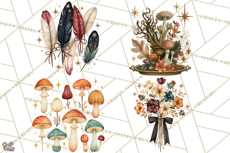 Vintage Witch Apothecary Clipart PNG, Halloween Magic example image 1