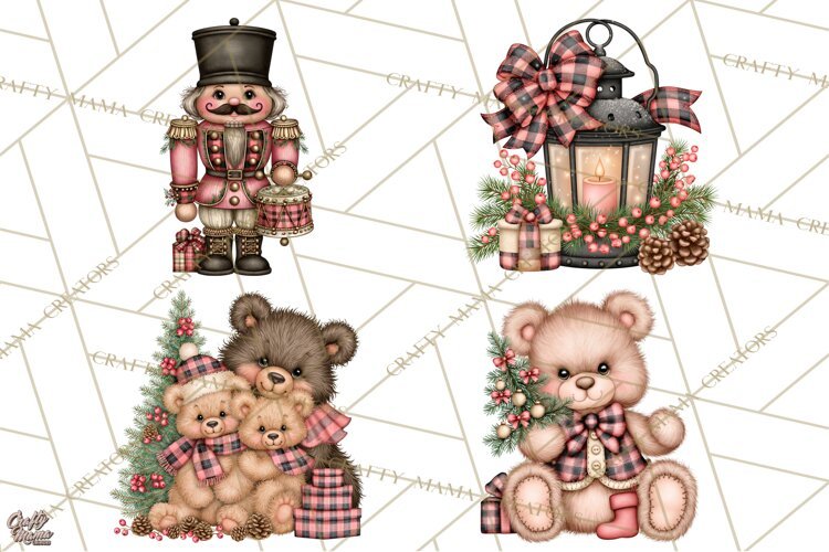 Buffalo Plaid Christmas PNG Clipart example image 1