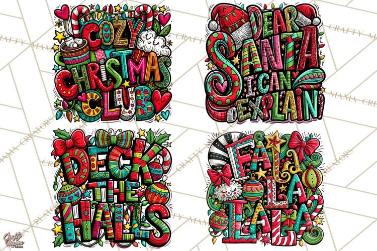 Whimsical Christmas Shirt Graphic PNG Holiday Doodle Quote example image 1