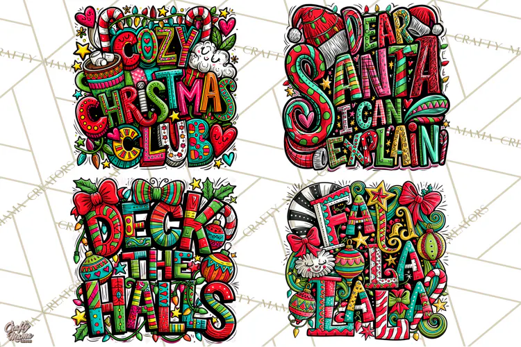 Whimsical Christmas Shirt Graphic PNG Holiday Doodle Quote