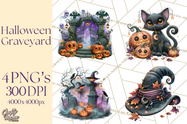 Halloween Graveyard Clipart PNG