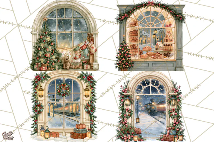 Christmas Through The Window PNG Clipart