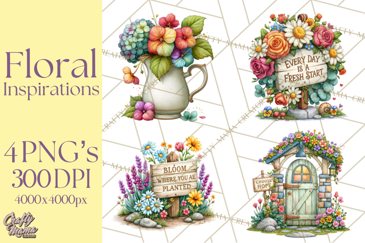 Heartfelt Inspirational Floral PNG Clipart
