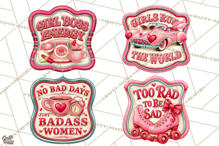 Girl Power Retro Diner Sign PNG Clipart