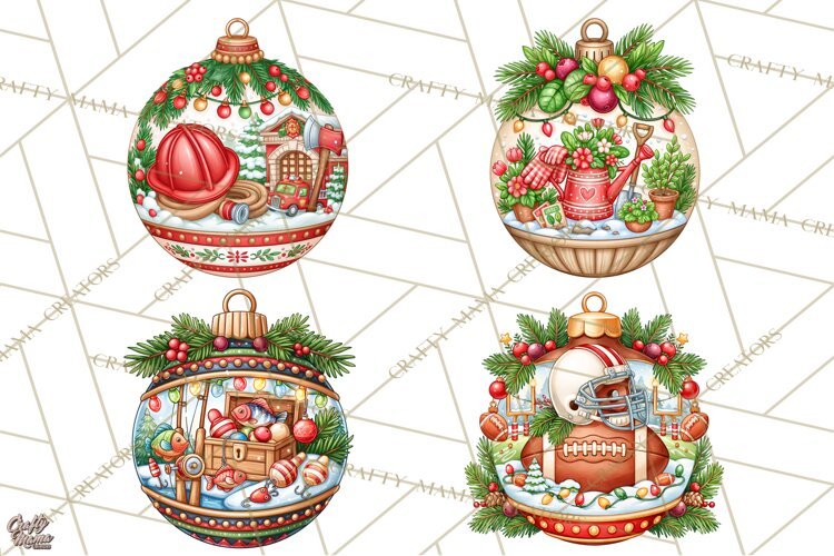 Sports Occupation Christmas Ornaments PNG Clipart example image 1