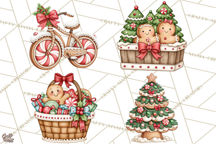 Downtown Gingerbread Town Accessories Clipart PNG example image 1