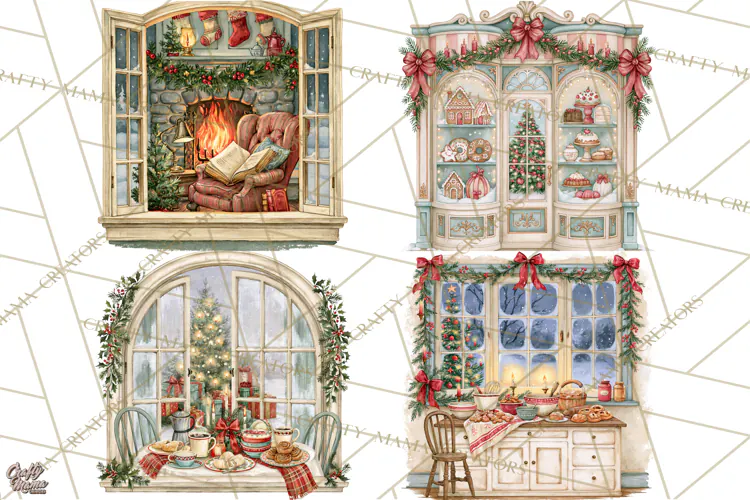 Christmas Through The Window PNG Clipart