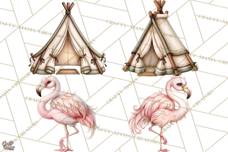 Safari Clipart African Animals Watercolor PNG example image 1