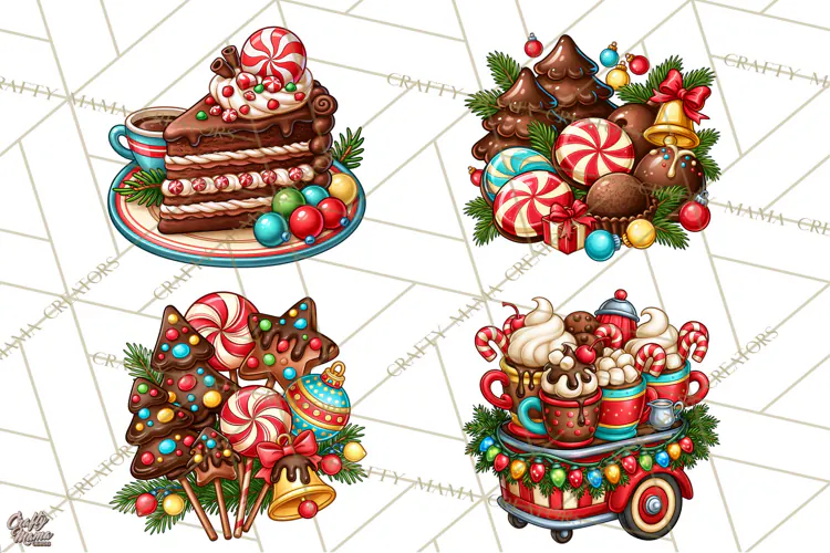 Cocoa Christmas Clipart, Chocolate Coffee Holiday PNG