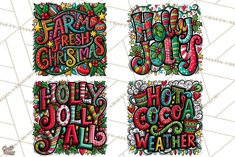 Whimsical Christmas Shirt Graphic PNG Holiday Doodle Quote