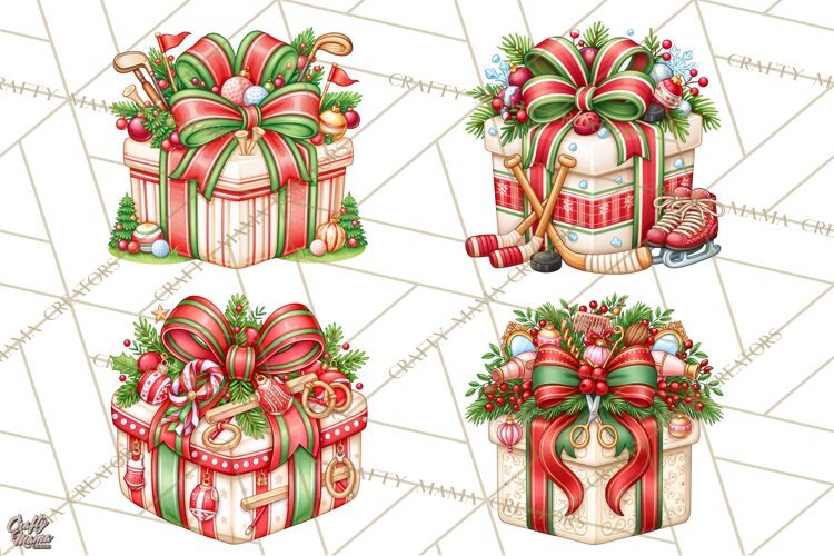 Sports & Occupations Christmas Gifts Clipart example image 1