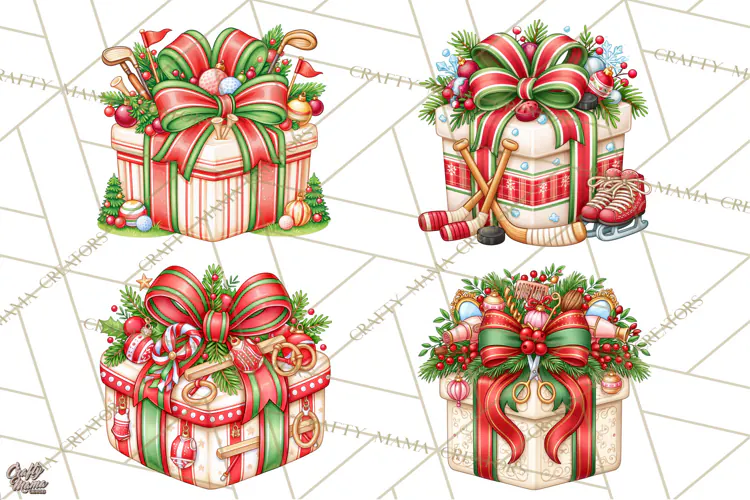 Sports & Occupations Christmas Gifts Clipart
