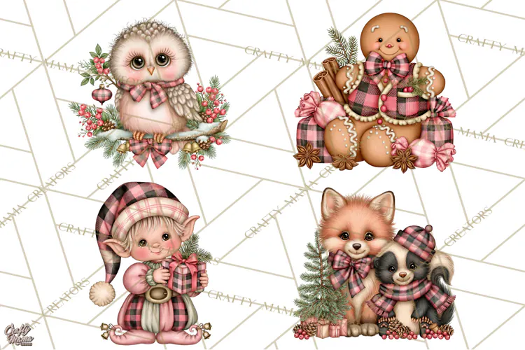 Buffalo Plaid Christmas PNG Clipart