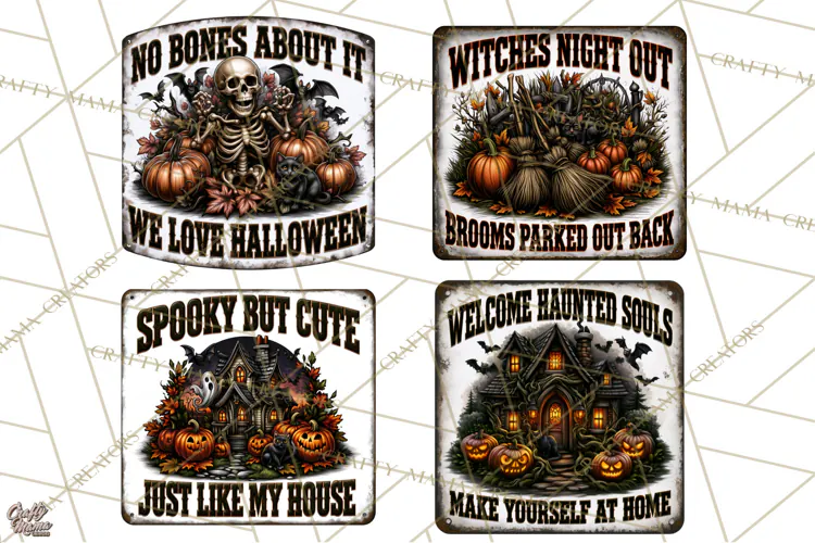 Halloween Metal Signs PNG Clipart | Spooky Season Quotes