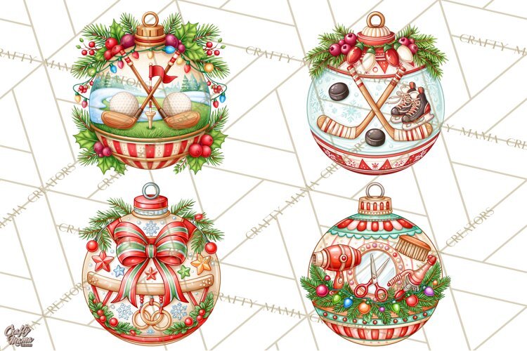Sports Occupation Christmas Ornaments PNG Clipart example image 1