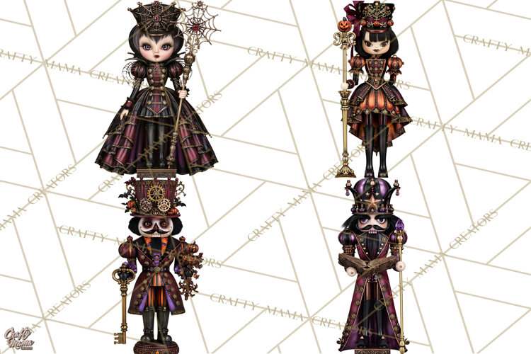 Halloween Nutcracker Clipart PNG, Gothic Nutcracker example image 1