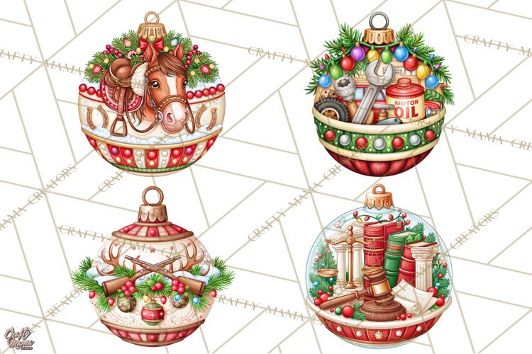 Sports Occupation Christmas Ornaments PNG Clipart example image 1
