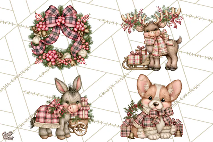 Buffalo Plaid Christmas PNG Clipart