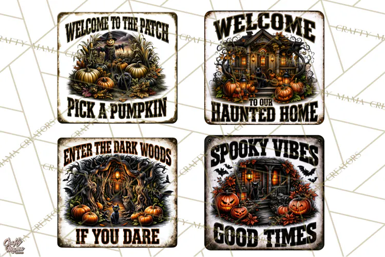 Halloween Metal Signs PNG Clipart | Spooky Season Quotes