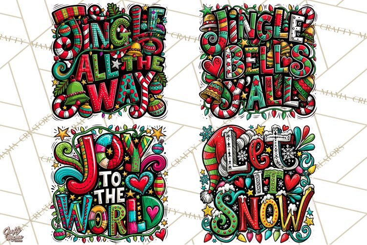 Whimsical Christmas Shirt Graphic PNG Holiday Doodle Quote example image 1