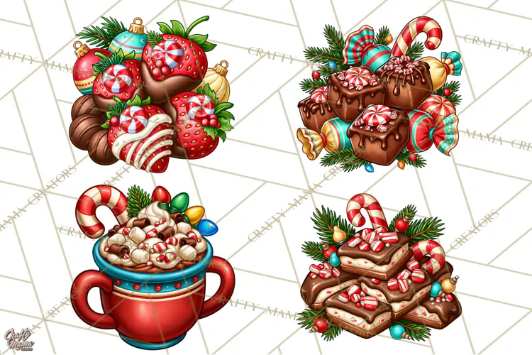 Cocoa Christmas Clipart, Chocolate Coffee Holiday PNG