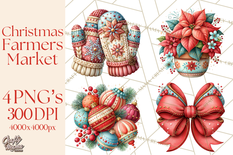 Christmas Farmers Market PNG Illustrations
