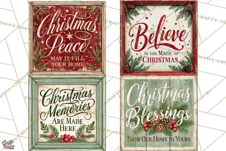 Farmhouse Christmas Signs PNG example image 1