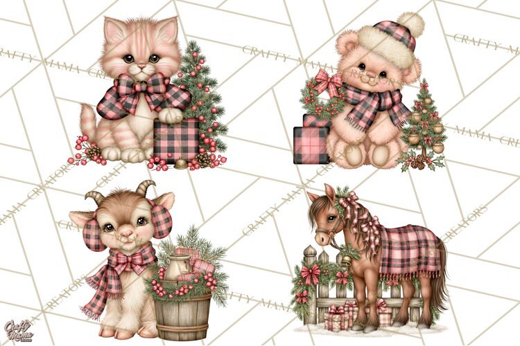 Buffalo Plaid Christmas PNG Clipart example image 1