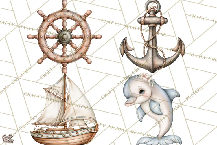 Ocean Animals Clipart Watercolor PNG, Sea Life Graphics