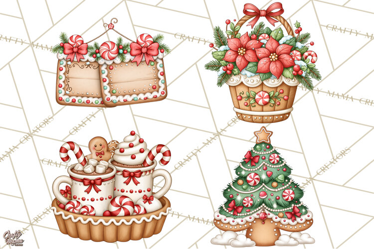 Downtown Gingerbread Town Accessories Clipart PNG example image 1