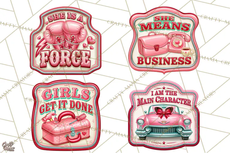 Girl Power Retro Diner Sign PNG Clipart