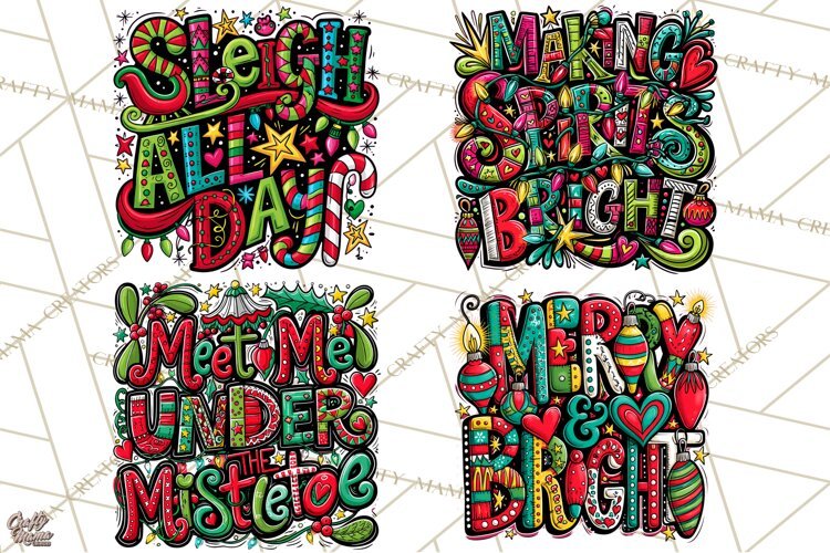 Whimsical Christmas Shirt Graphic PNG Holiday Doodle Quote example image 1