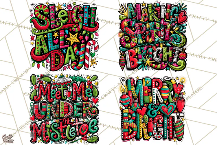 Whimsical Christmas Shirt Graphic PNG Holiday Doodle Quote