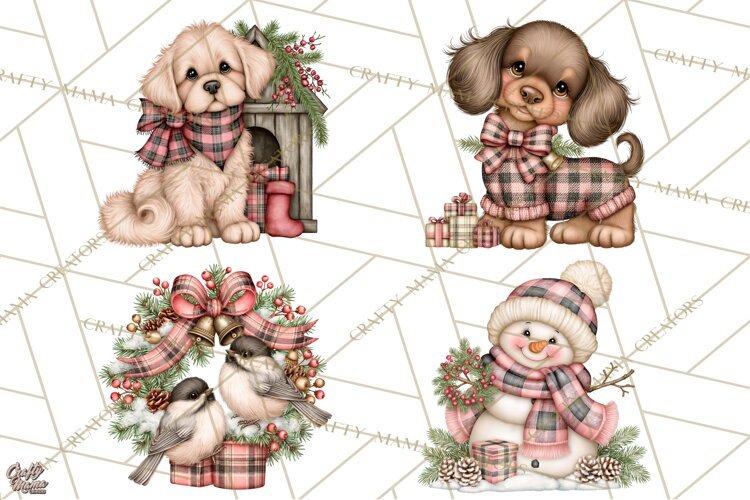 Buffalo Plaid Christmas PNG Clipart example image 1