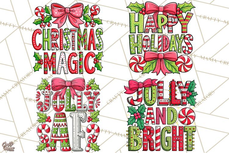 Whimsical Christmas Shirt Graphic PNG Holiday Doodle Quote example image 1