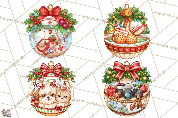 Sports Occupation Christmas Ornaments PNG Clipart example image 1